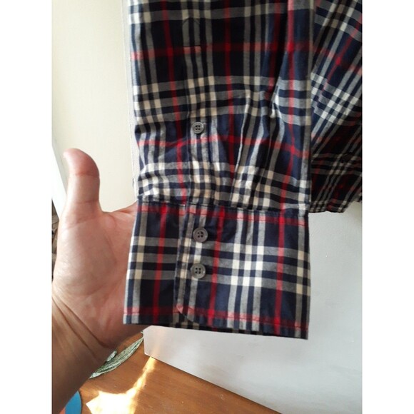 J. Crew top The Perfect Shirt Navy Blue Plaid Top Button Down Shirt  Xl Cotton - Picture 3 of 4